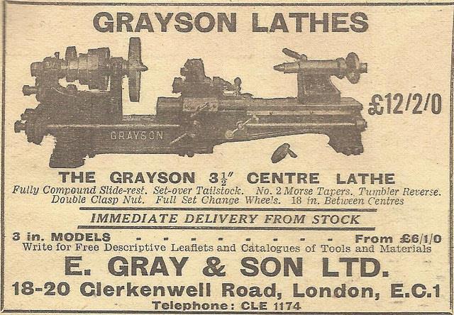 alte Werbung von "E. Gray & Son LTD."
